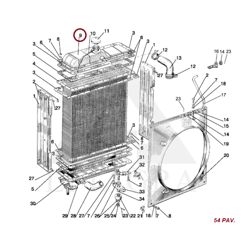 70U-1301055 RADIATORA BĀCIŅA AUGŠ. KAPARA MTZ