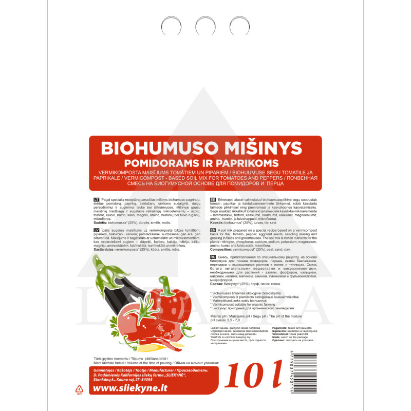 BIOMAISĪJUMS TOMĀTIEM UN PIPARIEM 10L