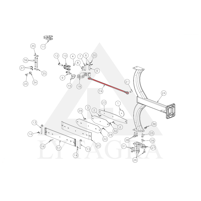 KK067070 STIEPNIS  D22xD22 960MM KVERNELAND