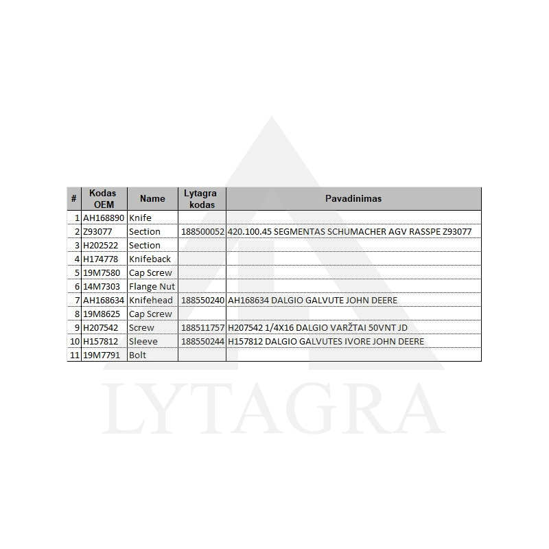420.100.45 SEGMENTS SCHUMACHER AGV RASSPE