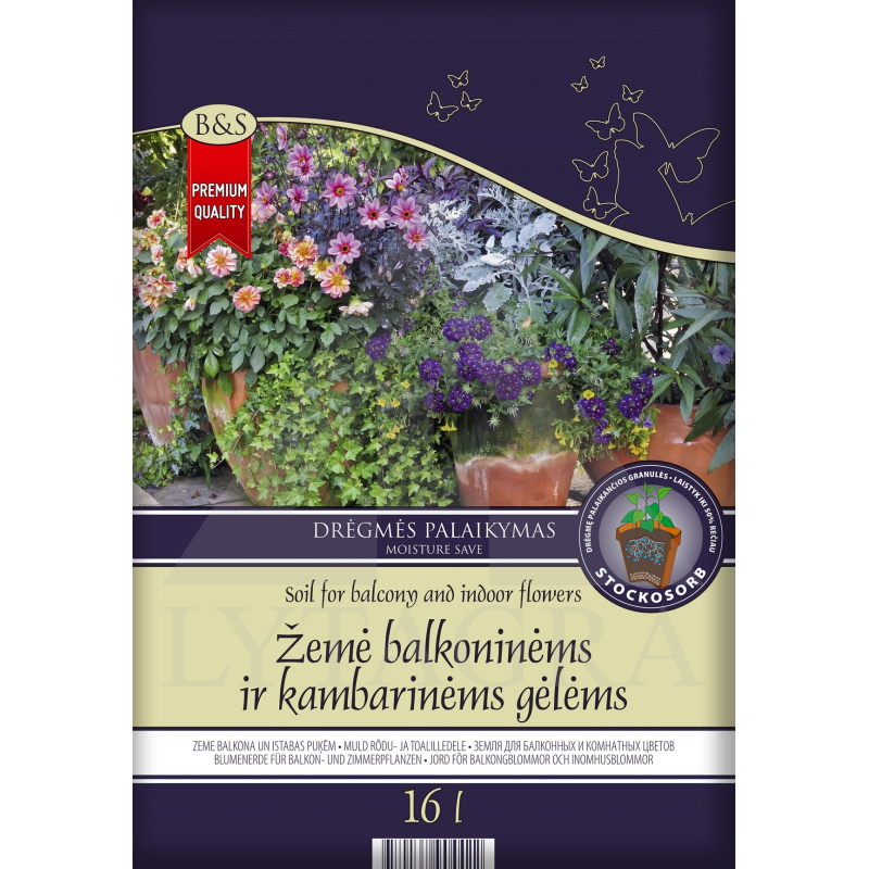 Augsne balkoniem un istabas ziediem 16 l