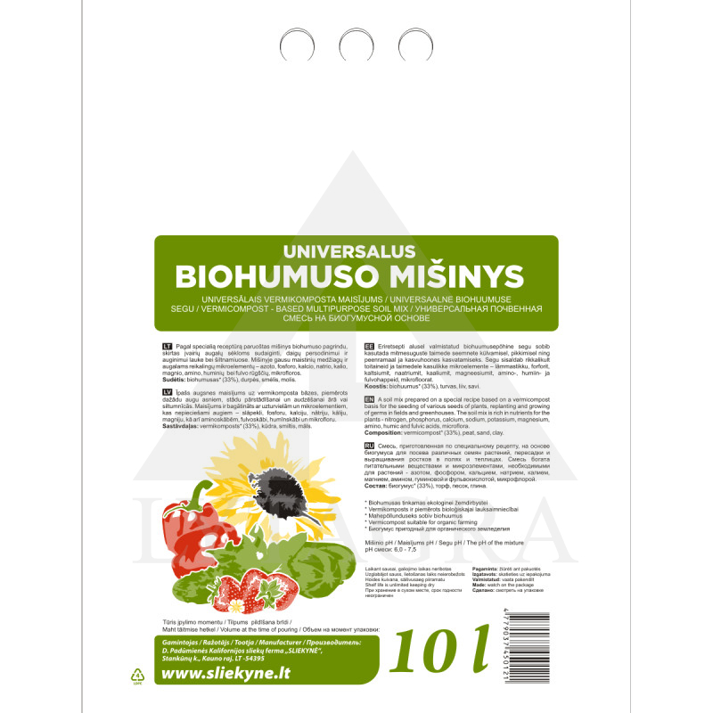 Biohumusa maisījums universāls 10L