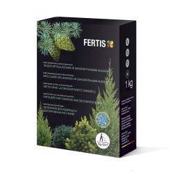 FERTIS kompleksais mēslojums skujkokiem un dekoratīvajiem augiem, bez hlora un nitrātiem, 1 kg