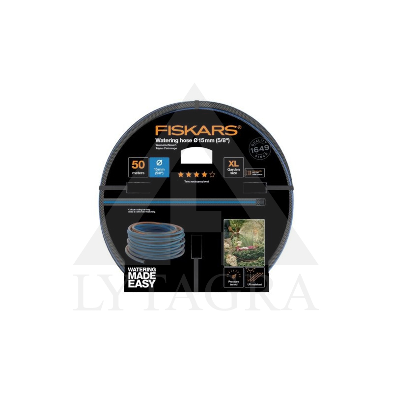 Laistīšanas šļūtene 15 mm (5/8") 50 m Q4 Fiskars 1027099
