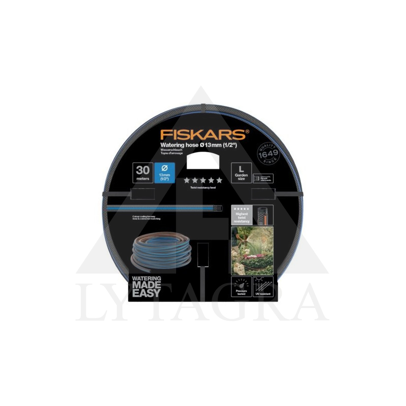 Laistīšanas šļūtene 13 mm (1/2 collas) 30 m Q5 Fiskars 1027108