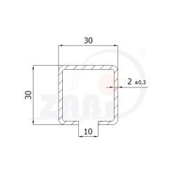 Vārtu riteņu profils Zabi PROF, 30x30 L6m