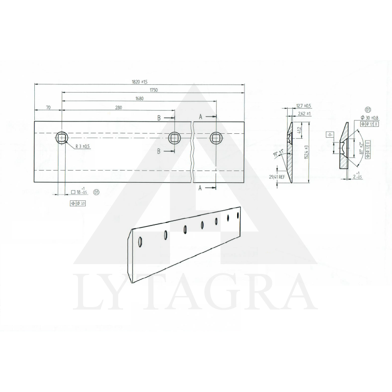 GREIDERA NAZIS 1820X152X13MM 7C BORON