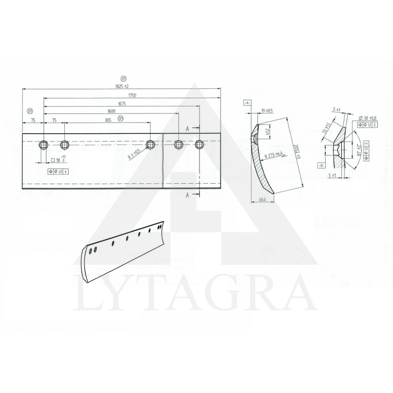 BG190-TA5 GREIDERA NAZIS 1828MM/20MM/20
