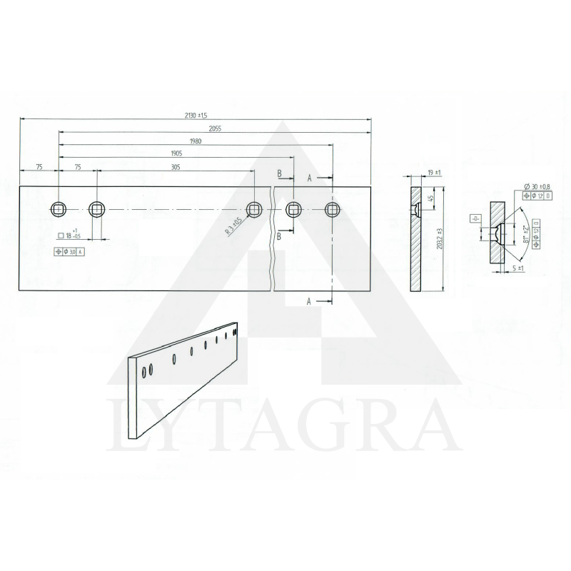 BG230TA GREIDERA NAZIS 2130x203x19MM 9C.