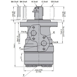 HIDROMOTORS  BMR 160 25MM 375 APS./MIN 12.3KW 320N