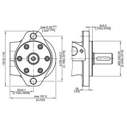 HIDROMOTORS  BMR 160 25MM 375 APS./MIN 12.3KW 320N