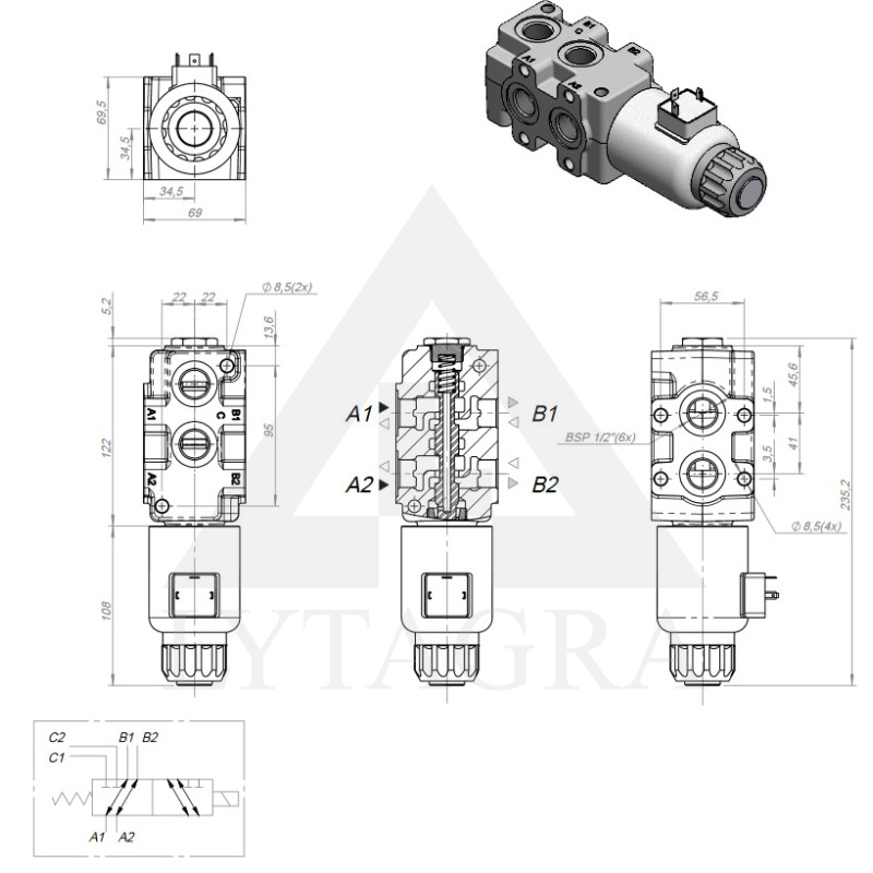 SVV-50-12V EL. HIDROVĀRSTS- PĀRSLĒGS