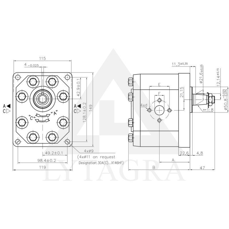 H30A32X146 HIDROSŪKNIS 48L 250BAR