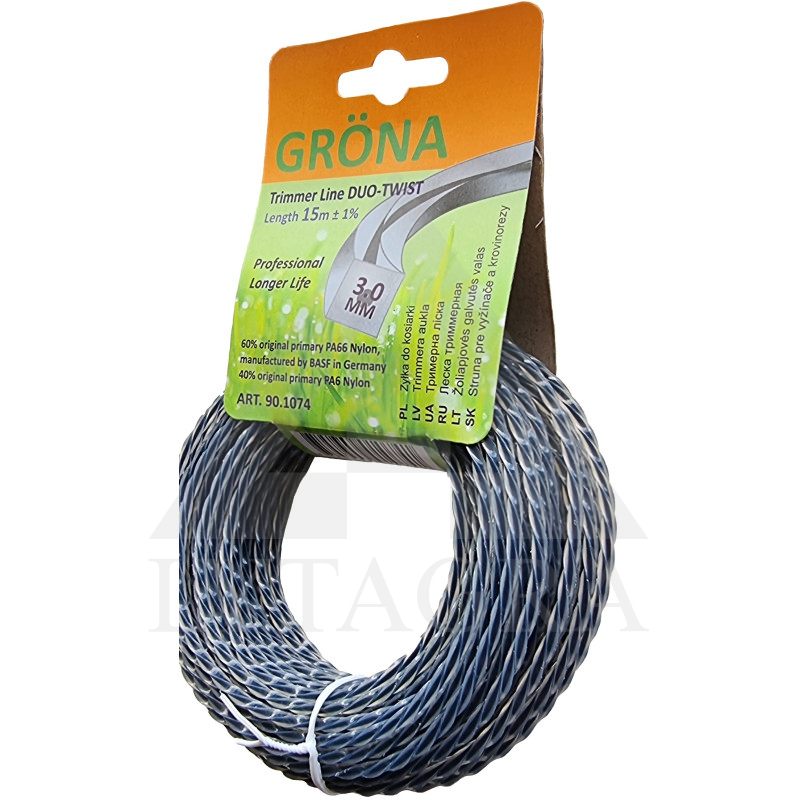 Trimera aukla 3,0x15, rūdīta kvadrātveida forma Grona 90.1074