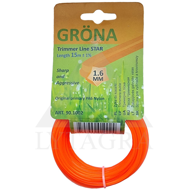 Trimera aukla 1,6x15 zvaigznes formas / GRONA / 90.1002