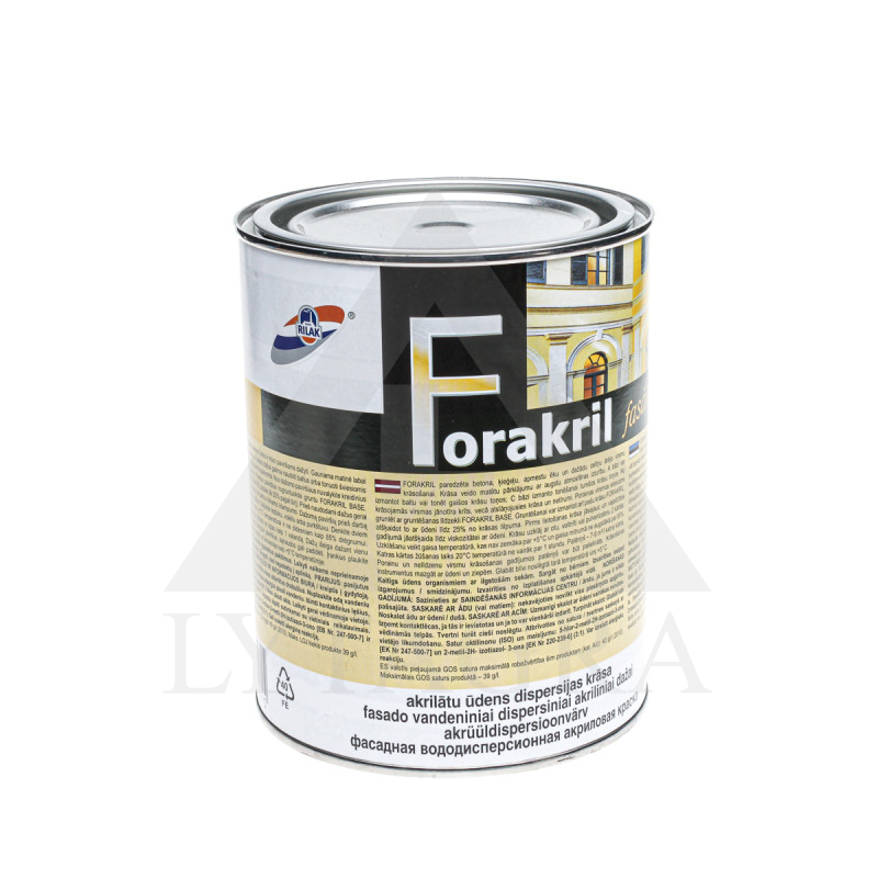 Akrila krāsa Forakril A 0.9L matēta