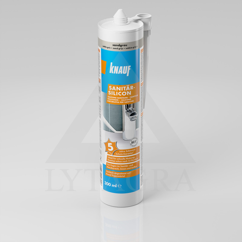 Sanitārais silikons KNAUF SANITARY SILICONE SANDGRAU 300 ML