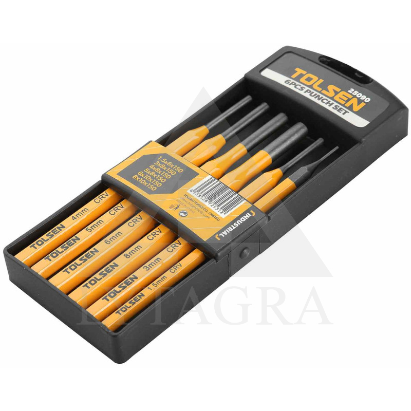 Caurumu perforatoru komplekts Tolsen 25090, 6 gab.