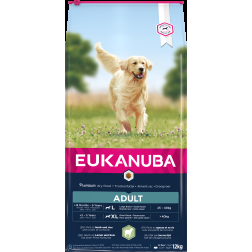 EUKANUBA barība pieaugušiem suņiem ar jēru un rīsiem lielo šķirņu suņiem, 12 kg