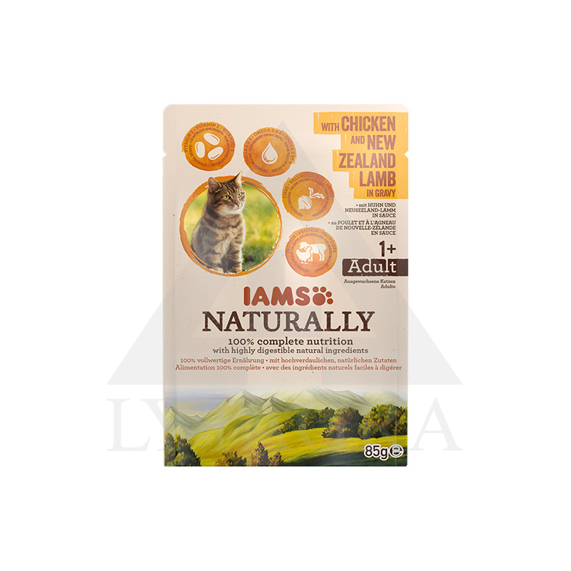 Konservēta barība kaķiem IAMS ar vistu un jēru 85 g 81602119