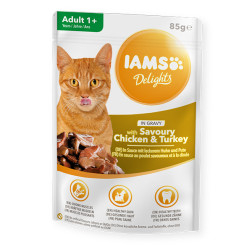 Konservēta kaķu barība mērcē IAMS ar vistu un tītaru 85 g 81602924