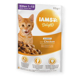 Konservēta barība kaķēniem mērcē IAMS ar vistu 85 g 81602929