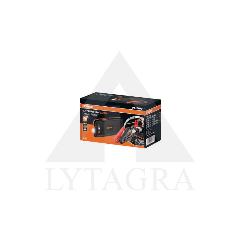 OSRAM startera litija akumulators 6000 mAh, min. strāva 150 A, maksimālā strāva 500 A, 5 V 2,4 A, 9 V 2,0