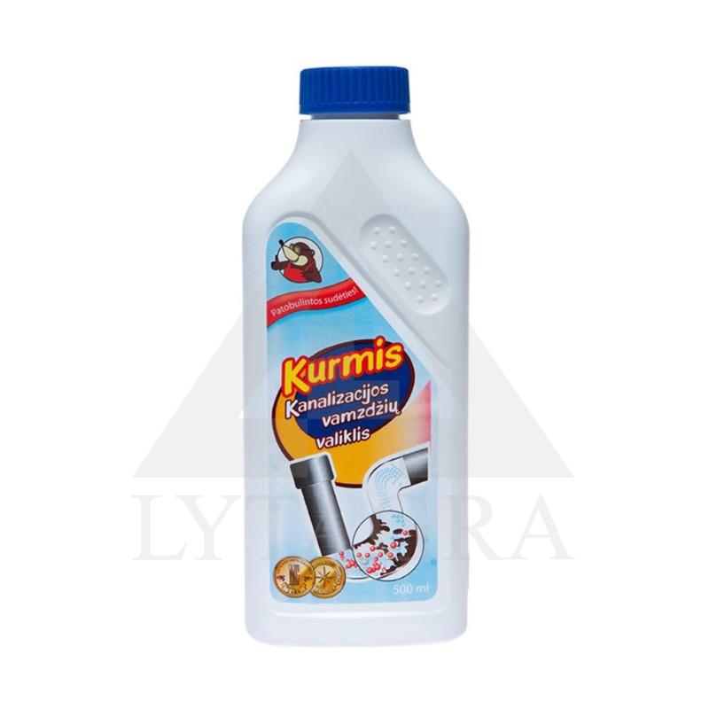 Kanalizācijas cauruļu tīrīšanas līdzeklis KURMIS šķidrums 500 ml