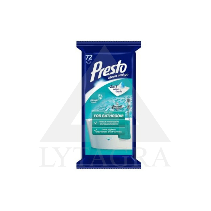 PRESTO CLEAN vannas istabas salvetes 72 gab