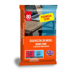 Mitrās salvetes mēbelēm / Ziedu aromāts, 80 gab