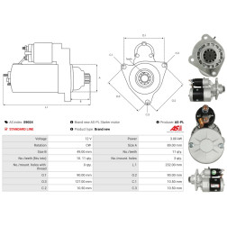 123708003 STARTERIS AR RED. BALKAN  VALMET Z11