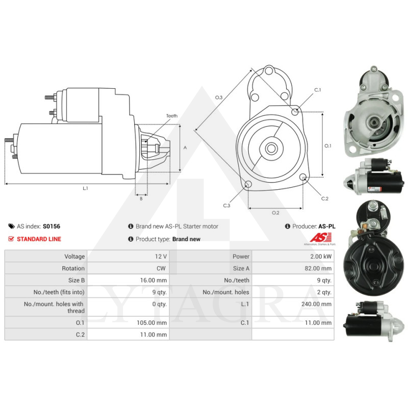 123708246 STARTERIS MTZ-330  TZ -4K-14  Z-9 2.8KW