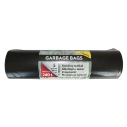 LDPE atkritumu maisi 240l, 5 gab./rullī, melni