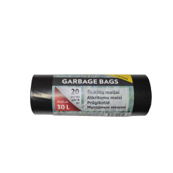 LDPE atkritumu maiss 30l 20 gab./rullis, melns
