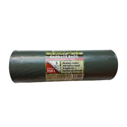 LDPE atkritumu maiss 350l, 5 gab./rullis. Zaļš/melns.