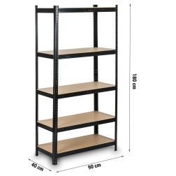 Pastiprināts noliktavas plaukts 4813 (5 plaukti) 265/1325 kg 180x90x40cm