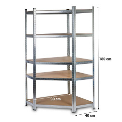 Stūra noliktavas plaukts 4817 (5 plaukti) 175/875 kg 180x90x40cm