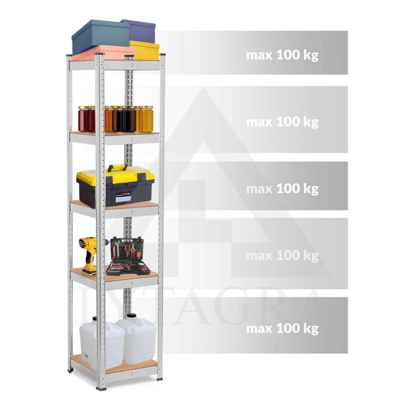 Noliktavas plaukts 4819 (5 plaukti) 100/500kg 180x40x40cm