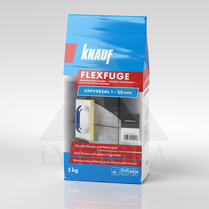 KNAUF FLEXFUGE UNIVERSAL SAMTSCHWARZ 5KG Elastīga flīžu šuvju špaktele (no 1-20 mm)