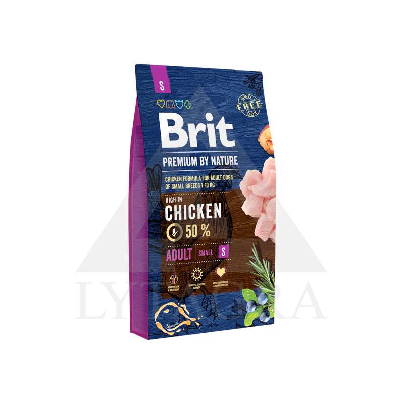 Brit Premium By Nature Adult sausā suņu barība mazo šķirņu pieaugušiem suņiem ar vistu S 1 kg
