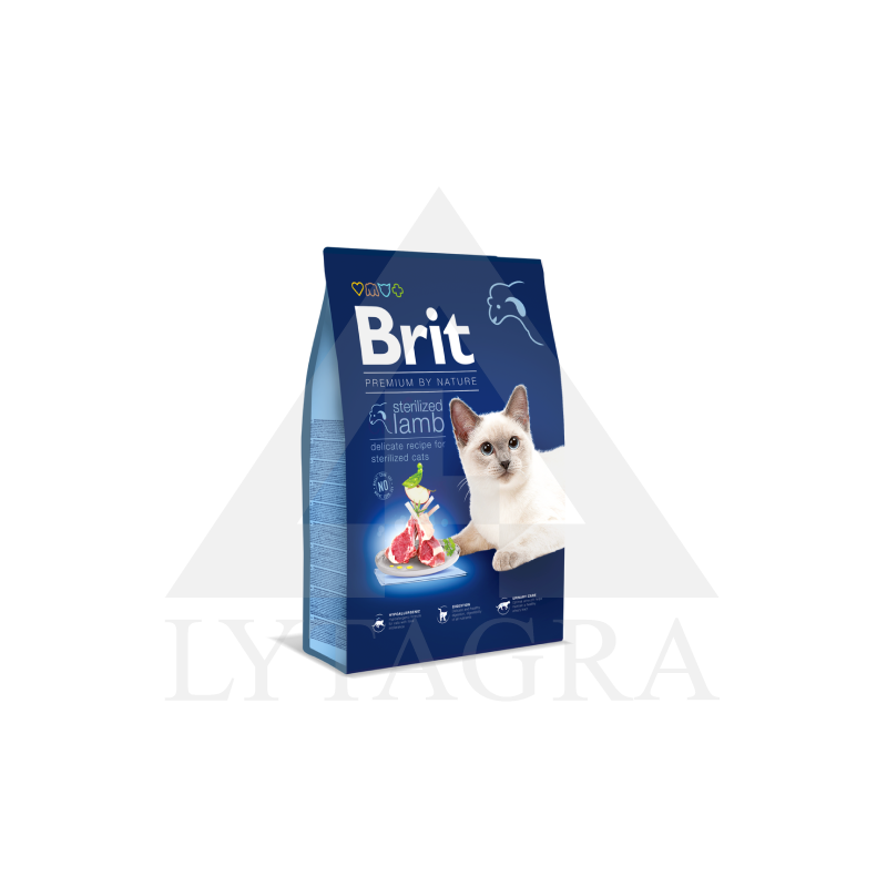 Brit Premium barība sterilizētiem kaķiem ar jēra gaļu 0,3 kg