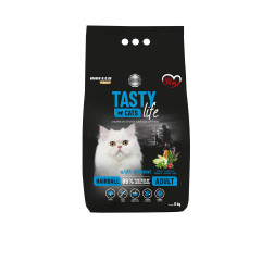 Kaķu barība HAIRBALL TASTY CATS ar lasi 8 kg