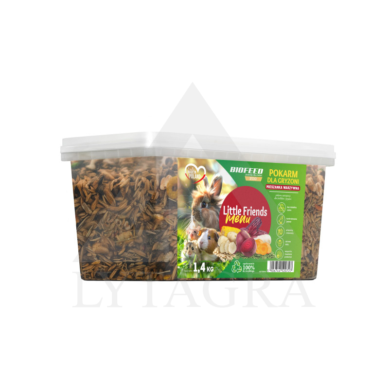 1,4 kg BARĪBA MAZIEM DZĪVNIEKIEM UN GRAUZĒTĀJIEM AR DĀRZEŅIEM