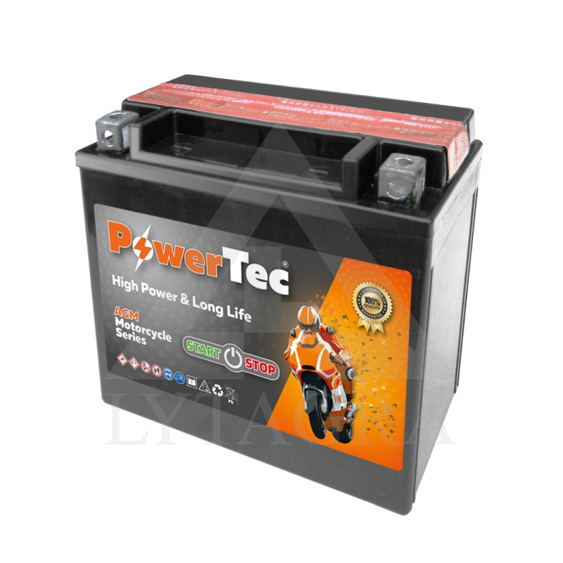 Akumulators MOTO 12V 12Ah 200A PowerTec YTX14-BS-AGM
