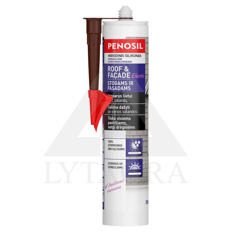 Elastīgs hermētiķis PENOSIL Jumta & Fasādes Elastic, brūns, 290 ml