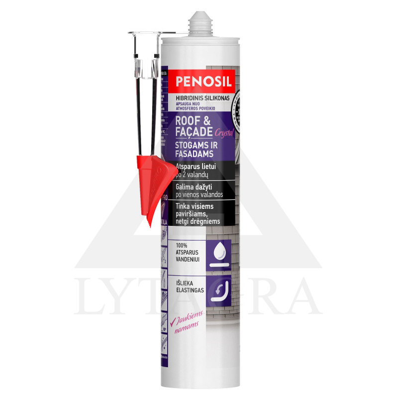 Elastīgs hermētiķis PENOSIL Jumta & Fasādes Elastic, bezkrāsains, 290 ml