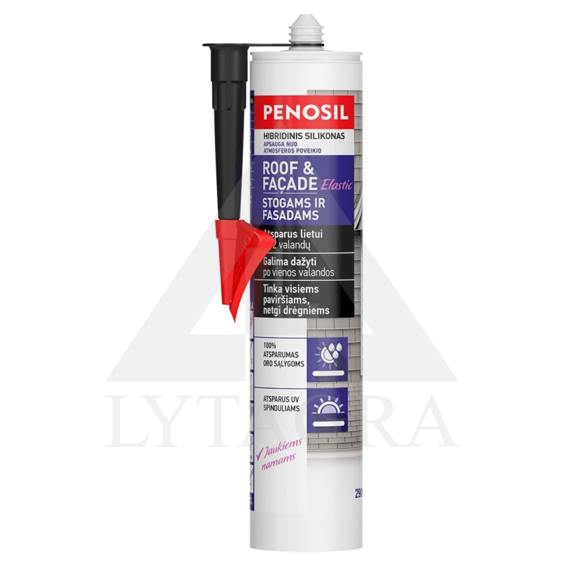 Elastīgs hermētiķis PENOSIL Jumta & Fasādes Elastic, melns, 290 ml