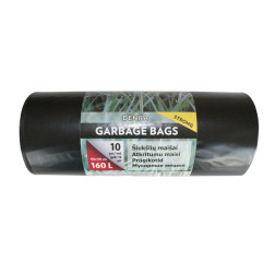 LDPE atkritumu maisi 160l 10 gab./rullis, melni