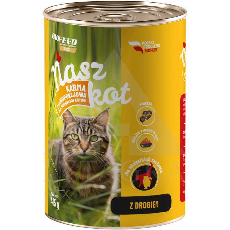 Konservēta barība kaķiem ar vistu 415 g BFV - 0390/ERB-0693