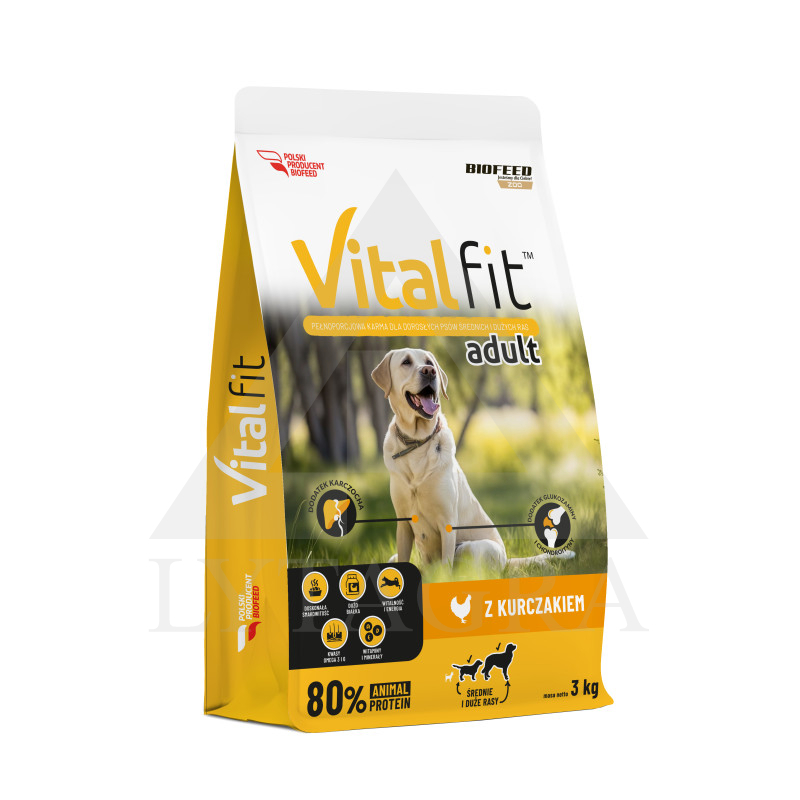 Barība pieaugušiem suņiem VITALFIT ar vistu 3 kg